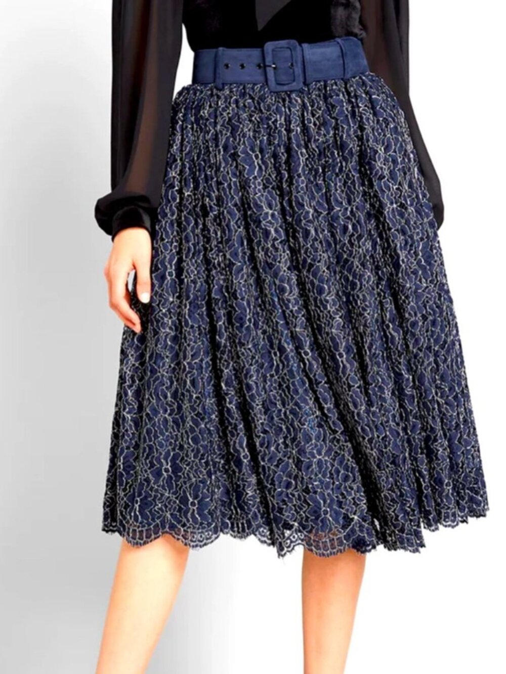 NWT ModCloth x Collectif Lotta Lace Midi Skirt in Women's X-Large/UK 16/US 12